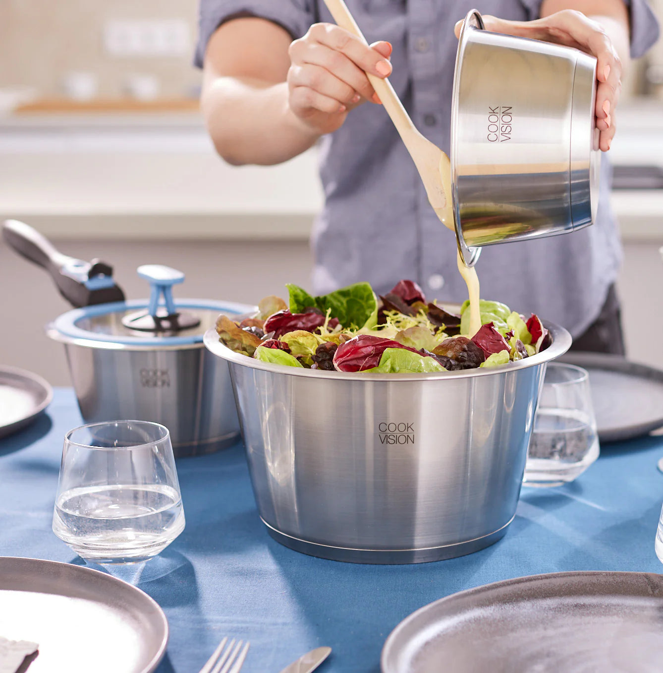 Casserole empilable cookvision 20 x 11,4 cm de 2,8 litres en Inox Cookvision - Mathon - 8