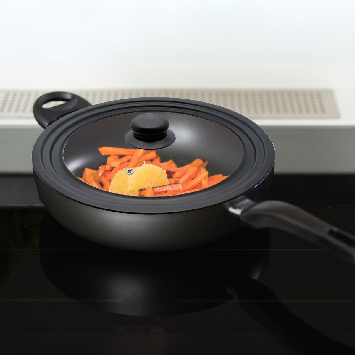 Couvercle de cuisson 16/18/20 cm en verre et acier carbone pour poêles Elo - Mathon - 2