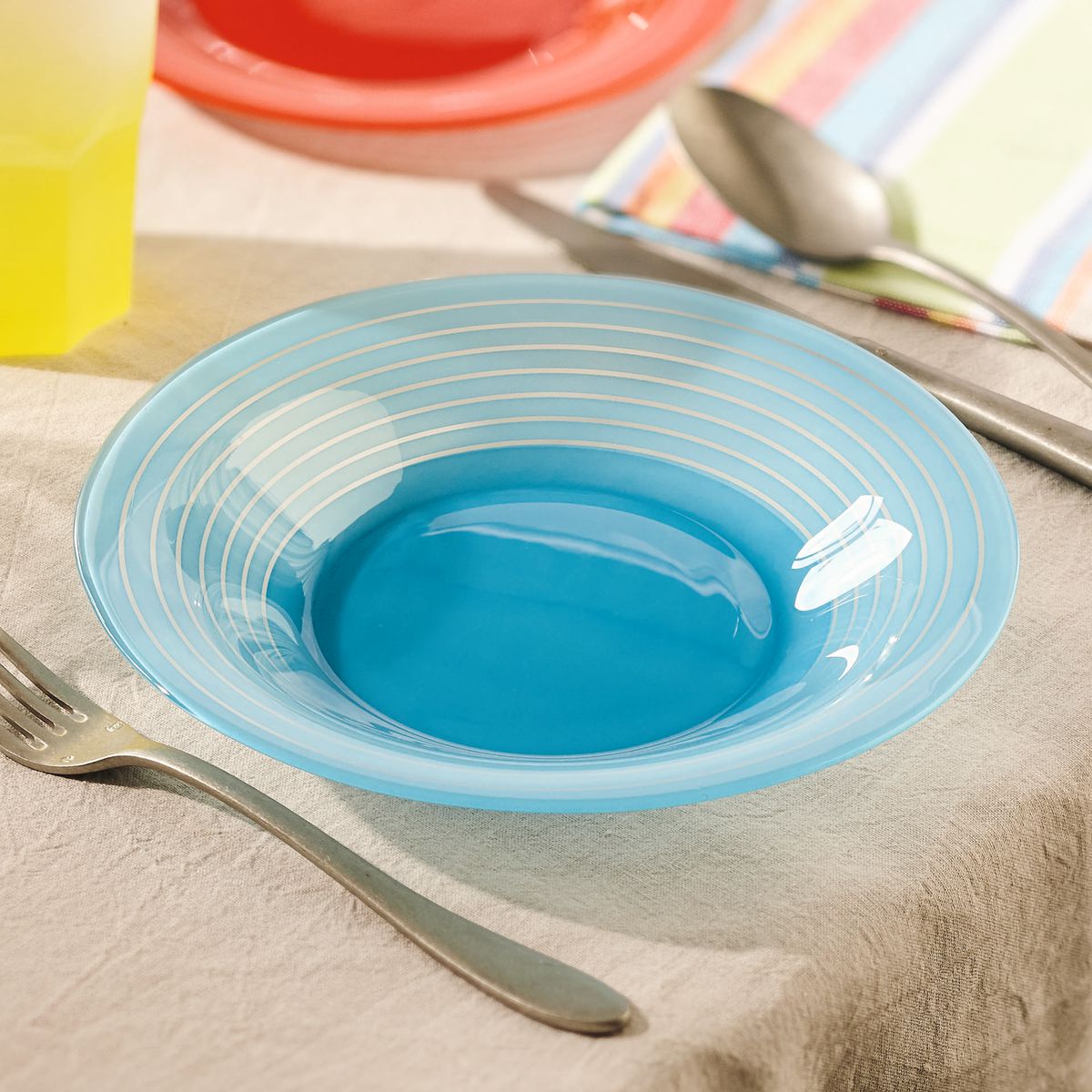 Assiette creuse bleue 21.5 cm Factory Luminarc - Mathon - 3