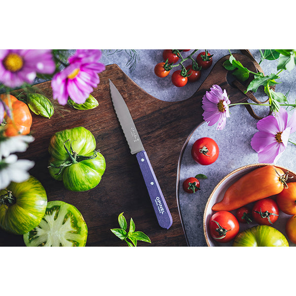 Couteau office N°113 lame crantée inox 10 cm violet Opinel - Mathon - 2