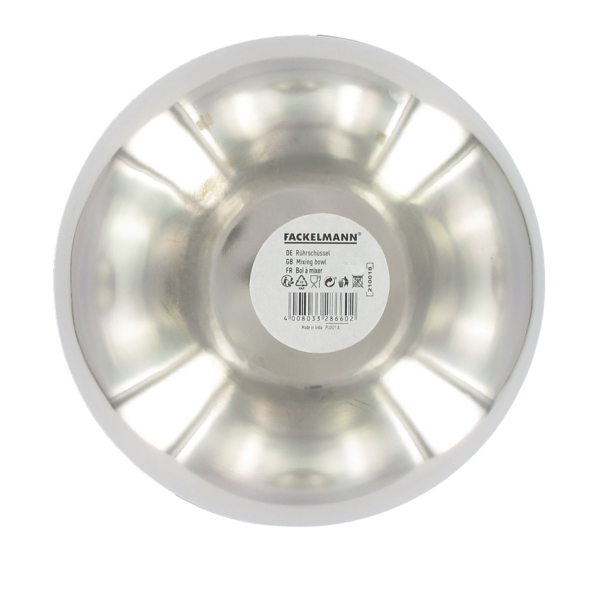 Set de 2 Saladiers en inox de 20,5 cm et 25 cm de diamètre et couverts à salade en plastique Fackelmann - Mathon - 8