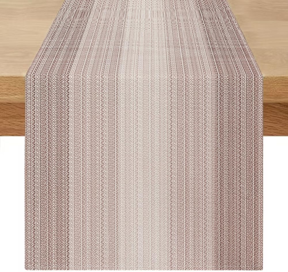 Chemin de Table Lin Style Vintage 180×40 cm Brun Vendos85 - Mathon