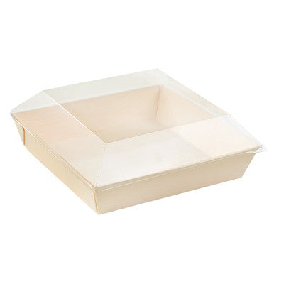 100Pcs - Couvercle Samourai dôme transparent en plastique PET transparent pour assiette 175x175x20mm FirstPack - Mathon - 1