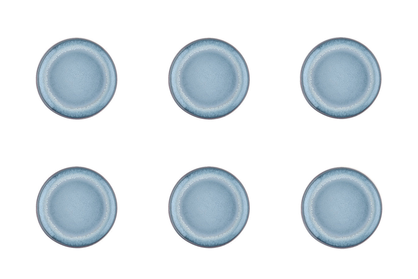 Lot de 6 assiettes à pain en grès bleu D16.5 Björn - Mathon - 1