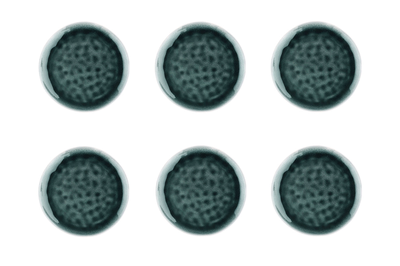 Lot de 6 assiettes à dessert en grès bleu D21 Björn - Mathon - 1