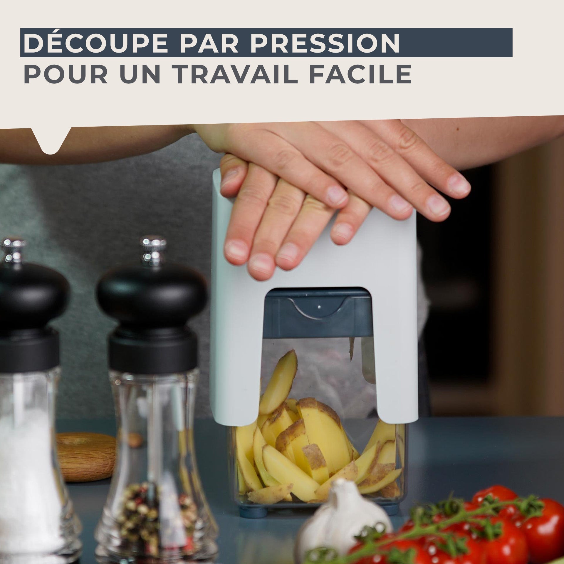 Coupe frites manuel avec récipient et brosse de nettoyage  Easy Prepare Fackelmann - Mathon - 6