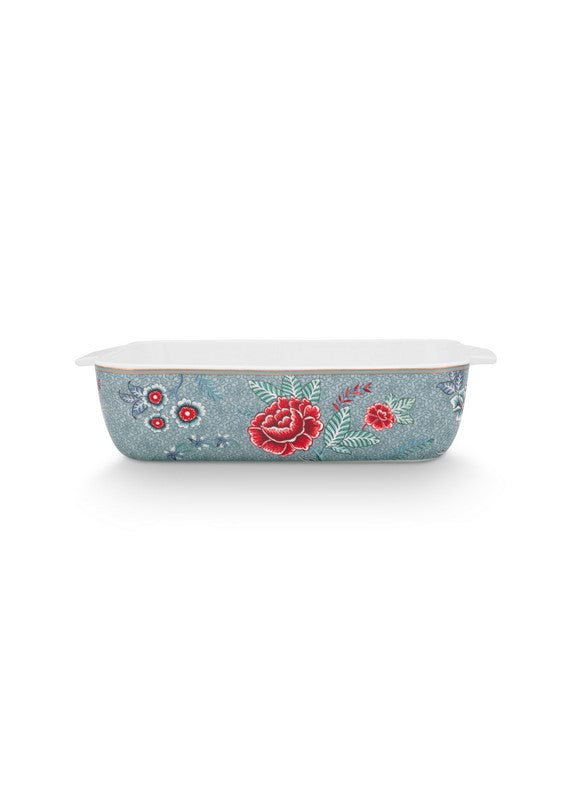 Plat de cuisson rectangulaire Flower Festival Bleu clair - 27,5x18,5x Pip Studio - Mathon - 2
