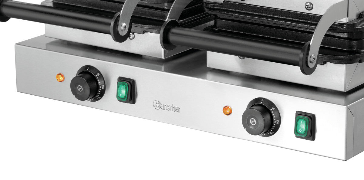 Appareil à Gaufre Double Bruxelles - 60 x 100 mm, Hauteur 32 mm - Bartscher - Mathon - 3