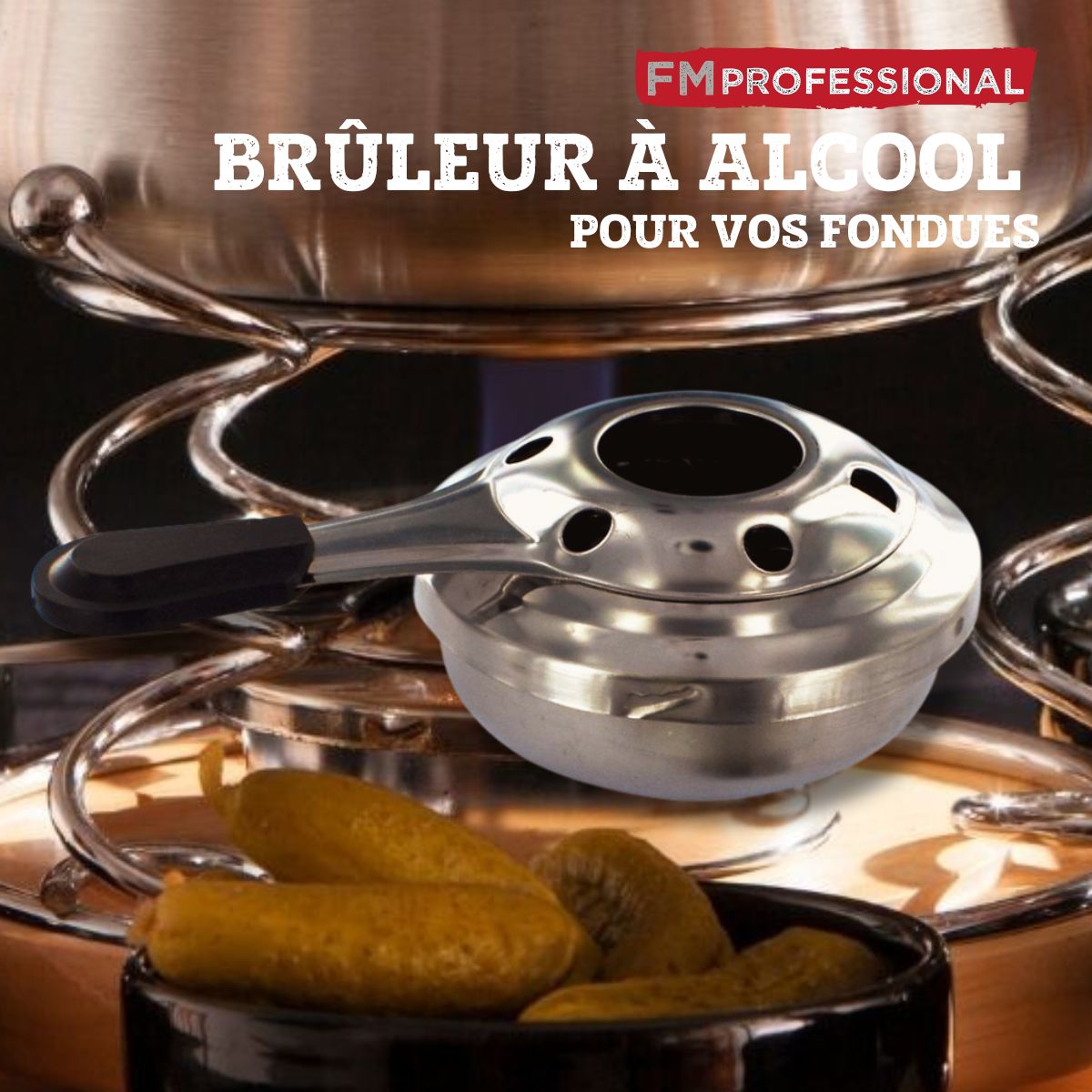 Ensemble de 2 Brûleurs alcool fondue savoyarde FM Professional - Mathon - 2