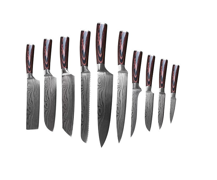 10 Couteaux de Cuisine Ultra Sharp avec Poignée Ergonomique Anti Dérapante Vendos85 - Mathon