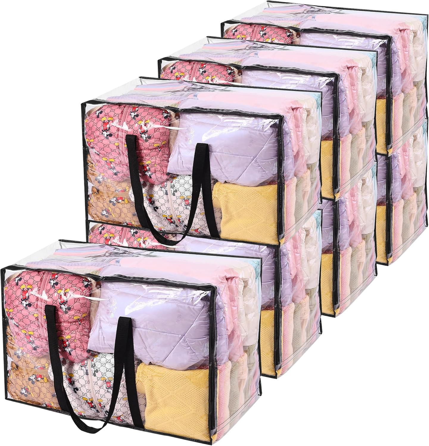 7 Sac de Rangement Transparent 110 L avec Poignées Renforcées Vendos85 - Mathon