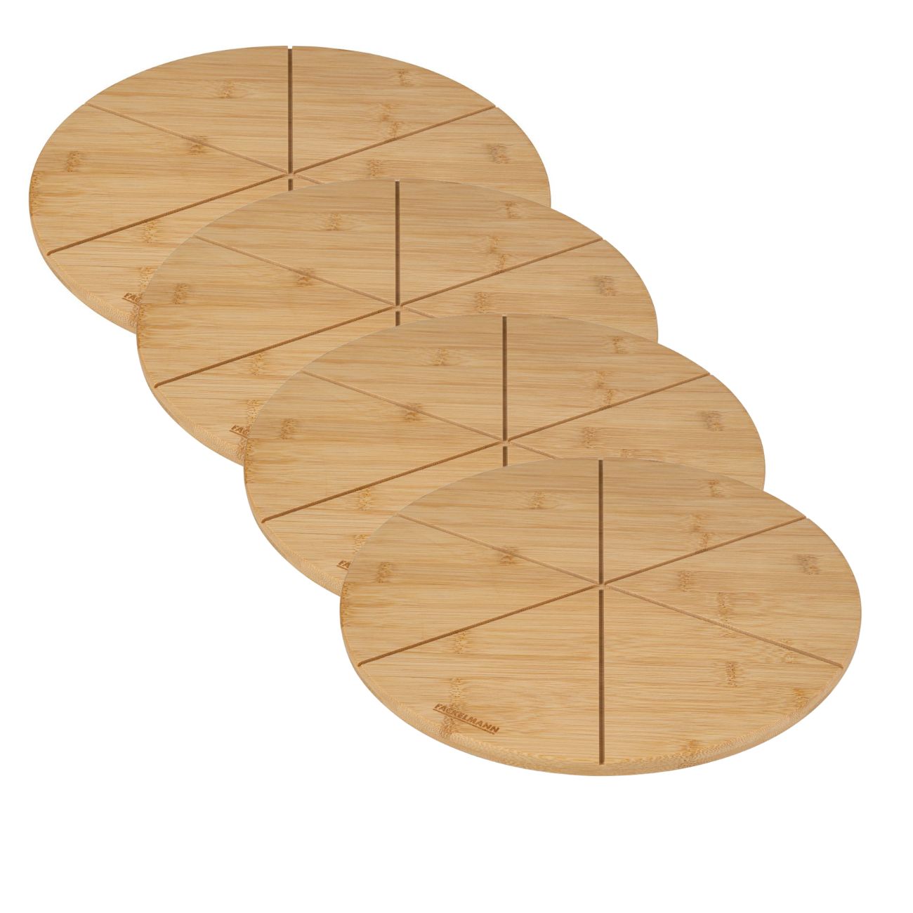 Ensemble de 4 Planches à pizza avec rainures de coupe, Ø 32 cm Fackelmann - Mathon - 1