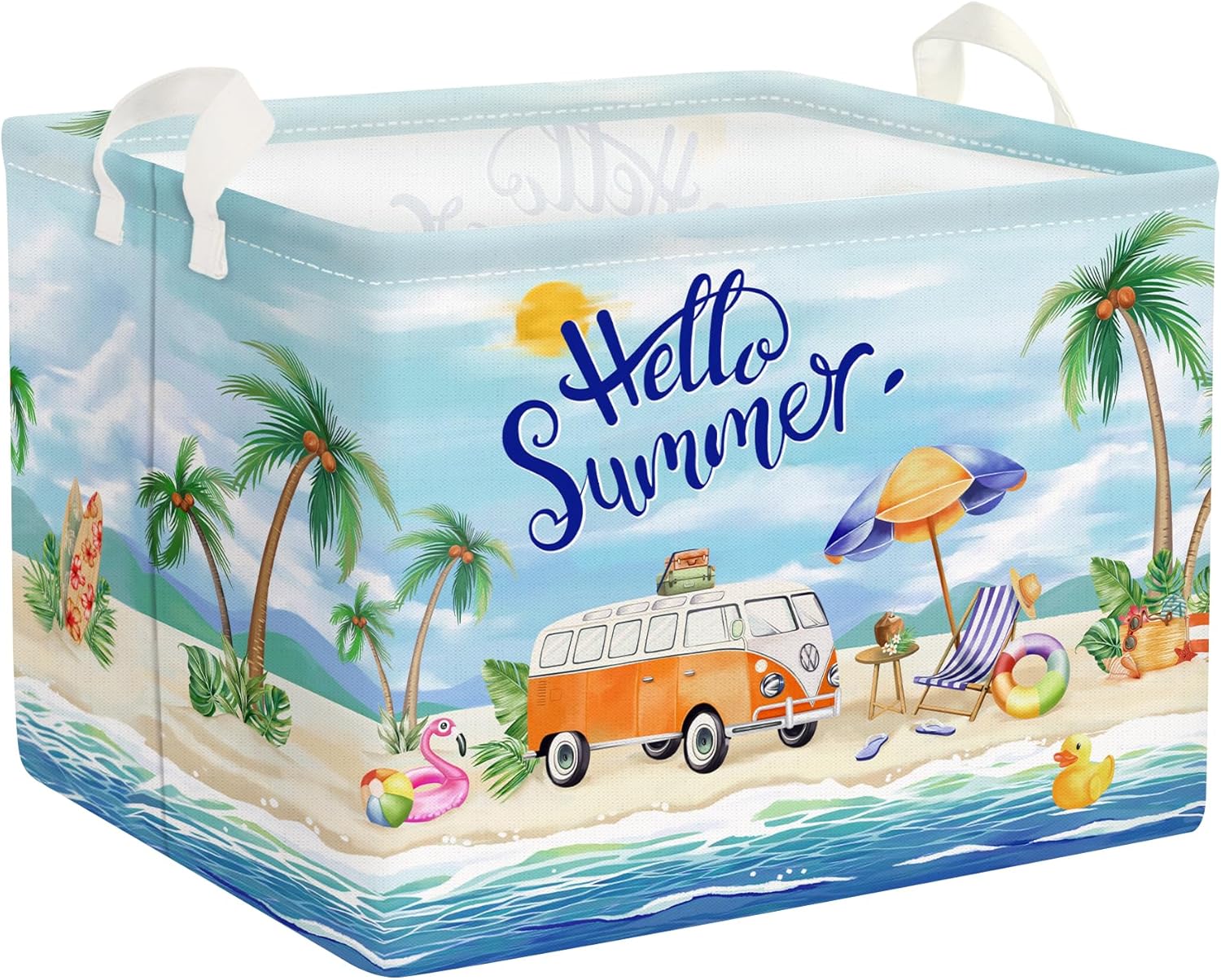 Panier à linge pliable “Été Bord de Mer” 36L enfants Vendos85 - Mathon