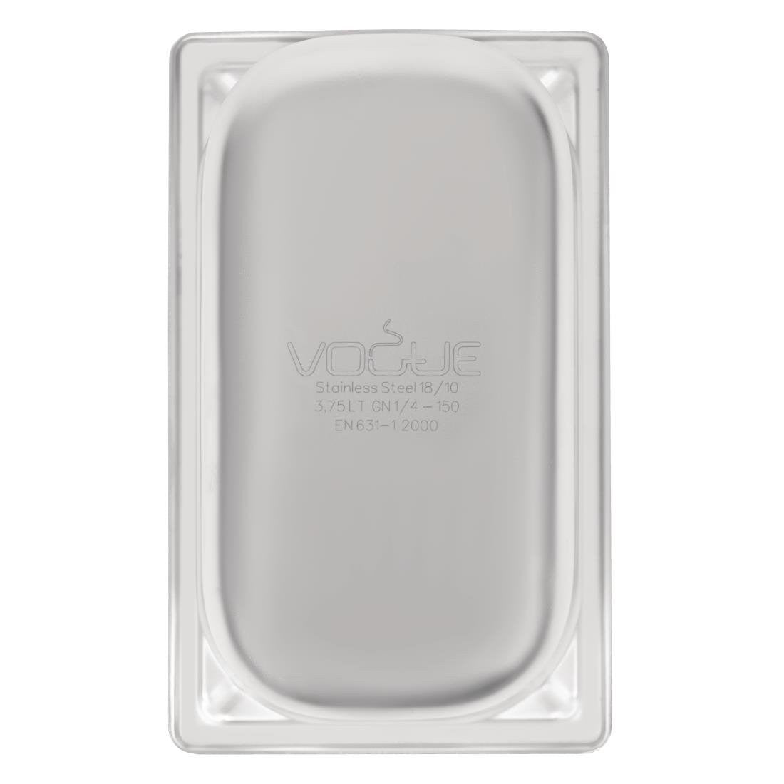 Bac Gastro Inox 18/10 GN 1/4 - H 150 mm - Vogue - Mathon - 5