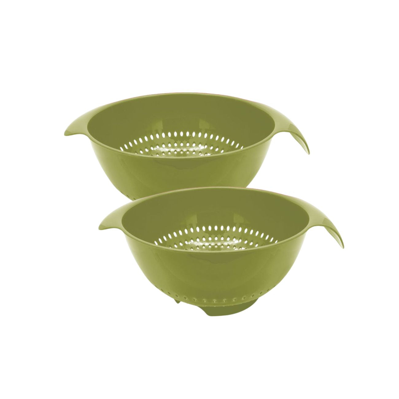 Ensemble de 2 Passoires en plastique vert 23 cm de diamètre  Zéro Fackelmann - Mathon - 1