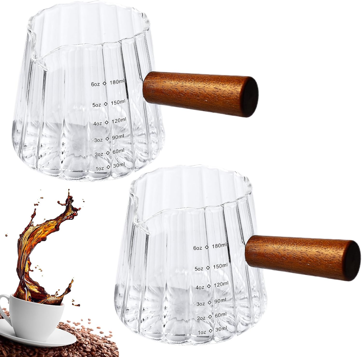 Verre doseur en borosilicate avec manche en bois Vendos85 - Mathon