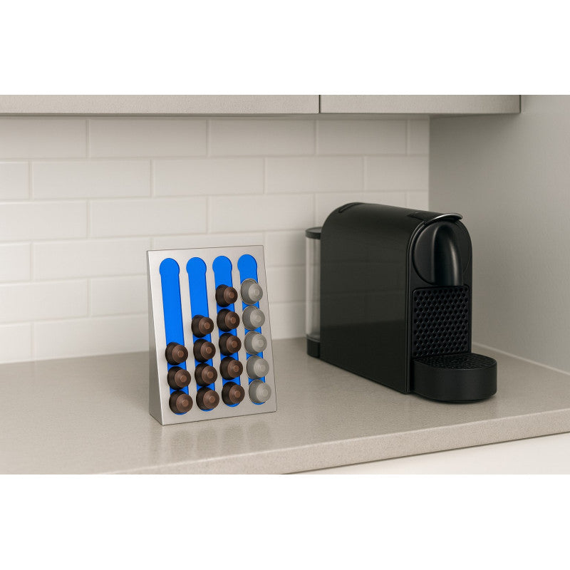 Support compatible avec les capsules de café Nespresso, 32 dosettes, Acier inoxydable, KAPSULAS Don Hierro - Mathon - 2