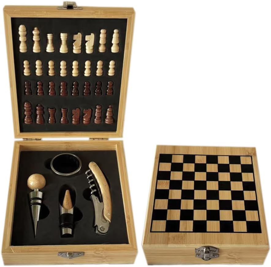 Coffret 4 pièces accessoires vin en bois poli Vendos85 - Mathon