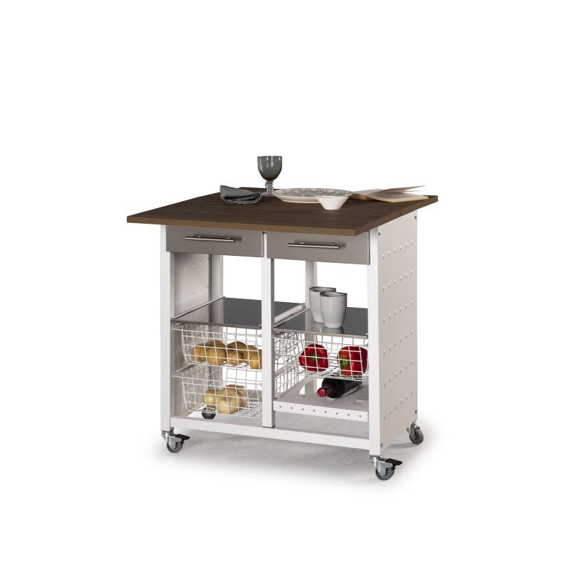Desserte de cuisine double convertible en table d