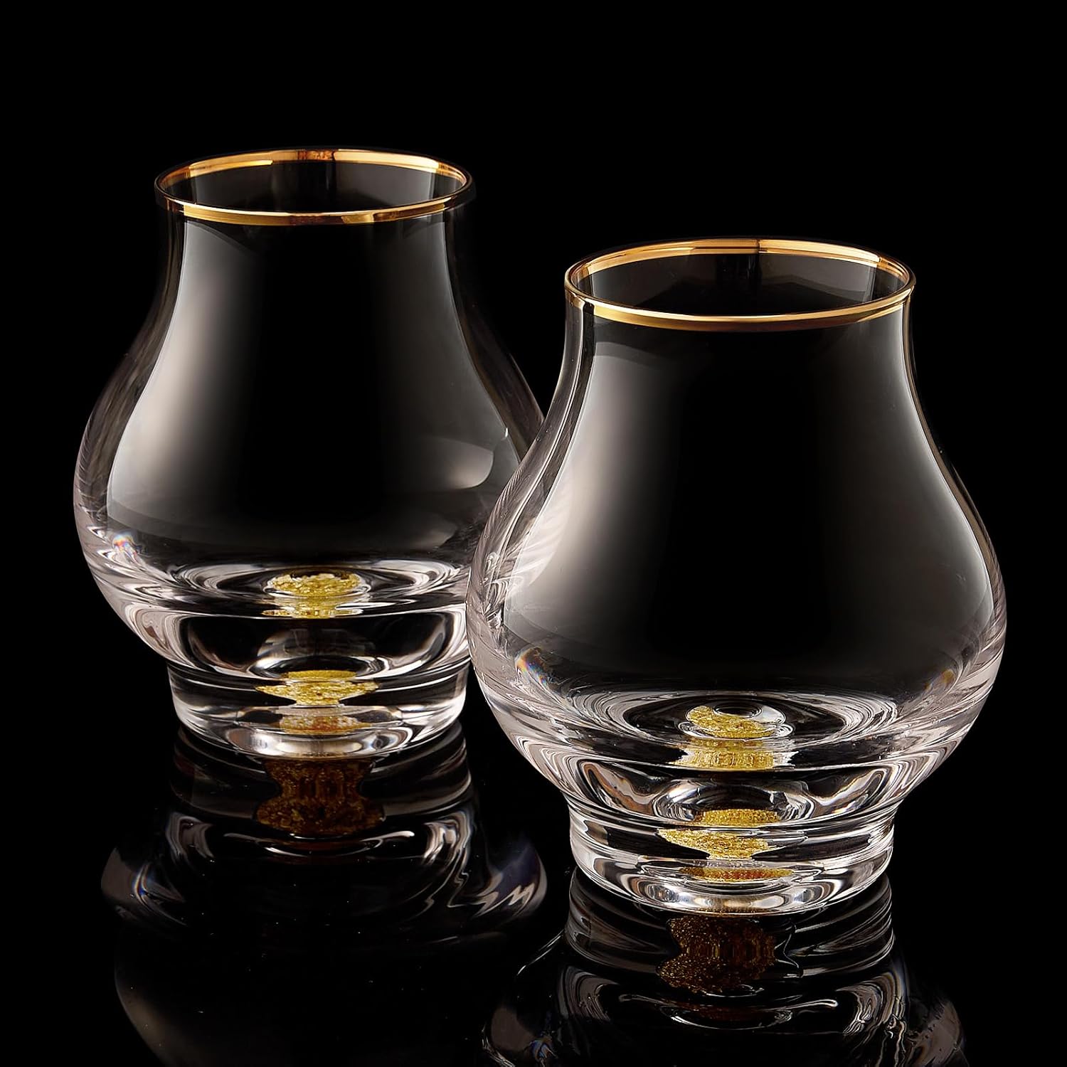 Verres à whisky en cristal courbe avec or 24 carats Vendos85 - Mathon