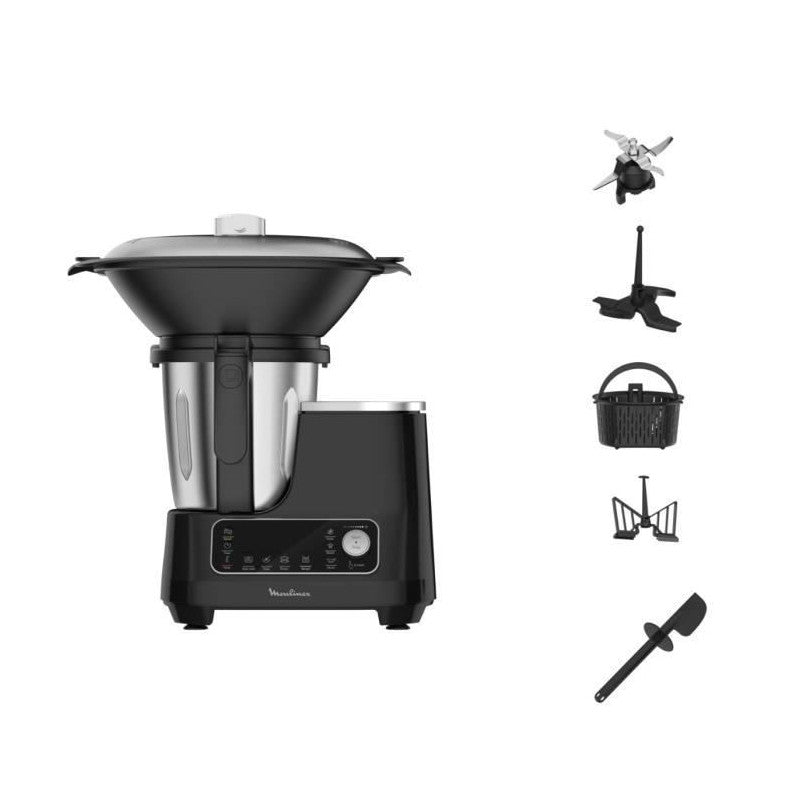 Robot Cuiseur Multifonction Compact   Clickchef Hf456810 - Noir - 5 Programmes Auto - 32 Fonctions - Balance Integree Moulinex - Mathon - 3