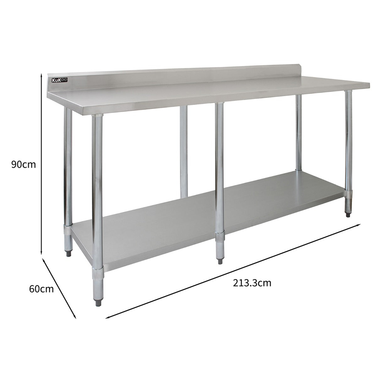 Table de Travail pour Cuisine en Inox - 210 cm Kukoo - Mathon - 5