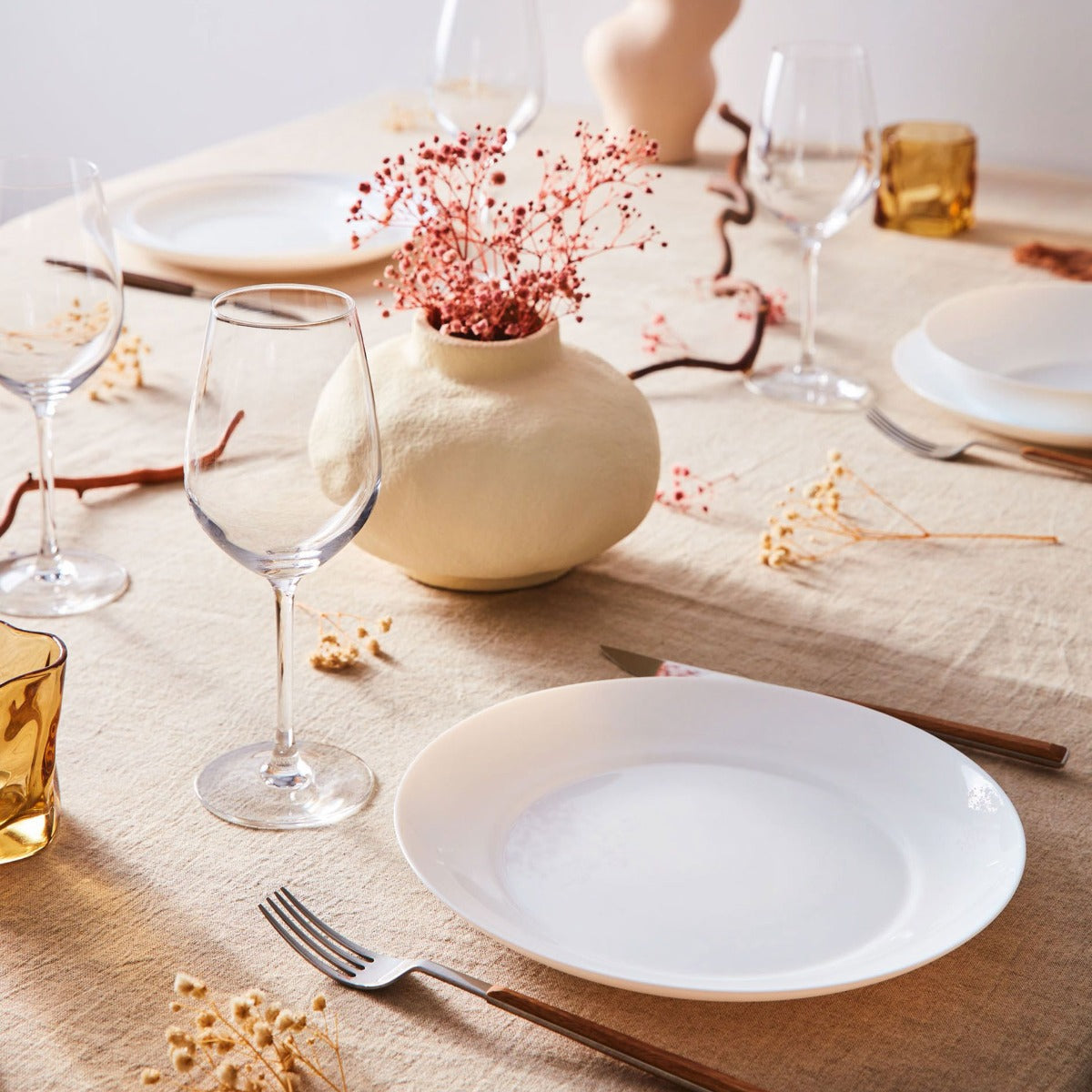 4 assiettes à dessert blanches 18 cm Apy Luminarc - Mathon - 4