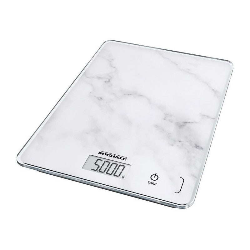 Soehnle Compact Balance Electronique - 5 Kg - Blanc Effet Marbre Soehnle - Mathon - 1