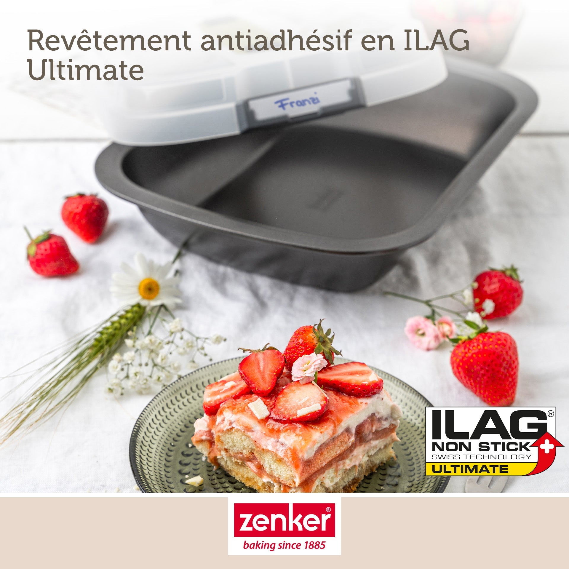 Moule à gâteaux rectangulaire avec couvercle de transport 34 x 24 cm Zenker Bake Click and Go Zenker - Mathon - 7