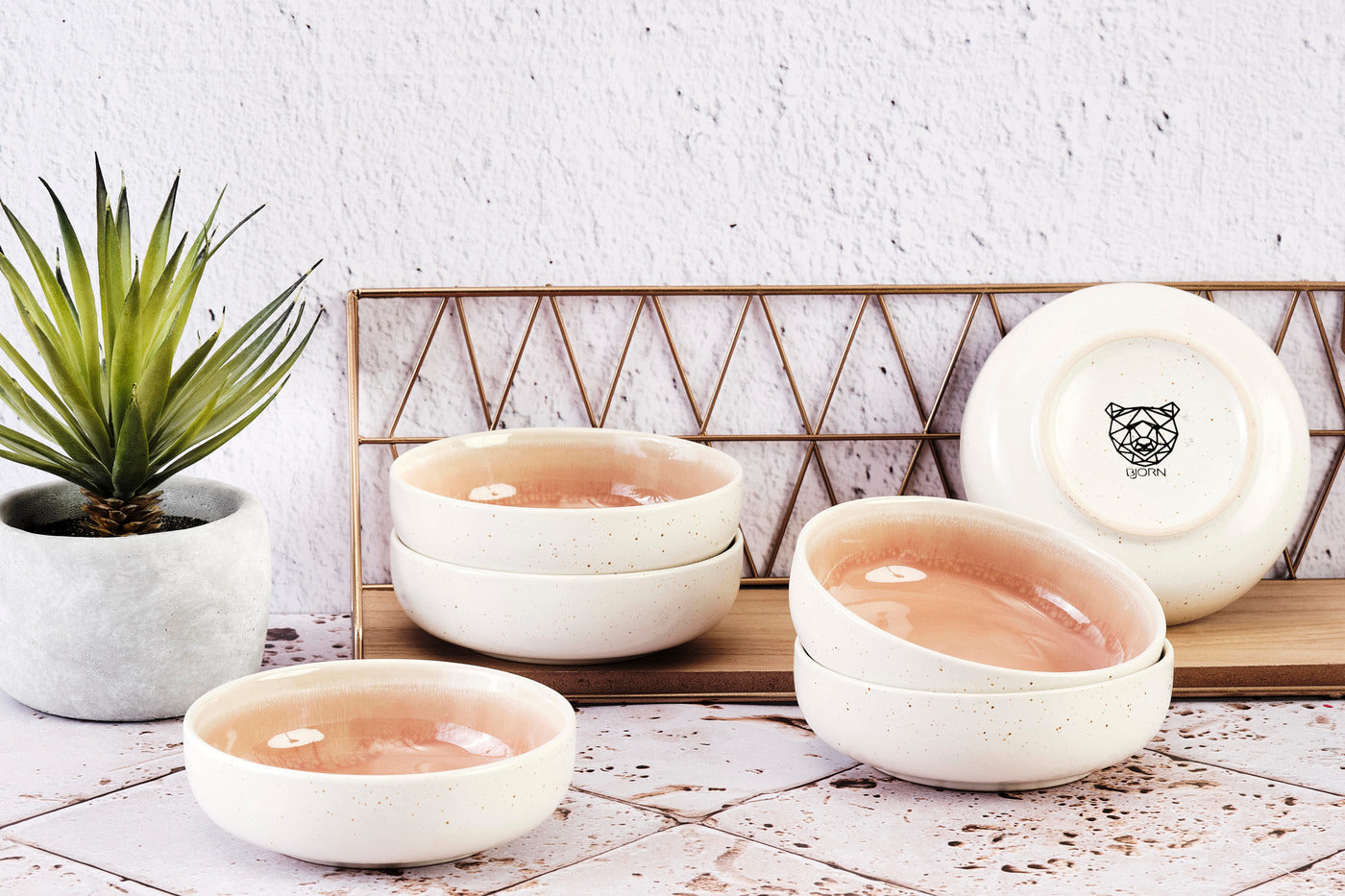 Bol OXYGEN Ø13cm - 6 pièces - Rose poudre Björn - Mathon - 2