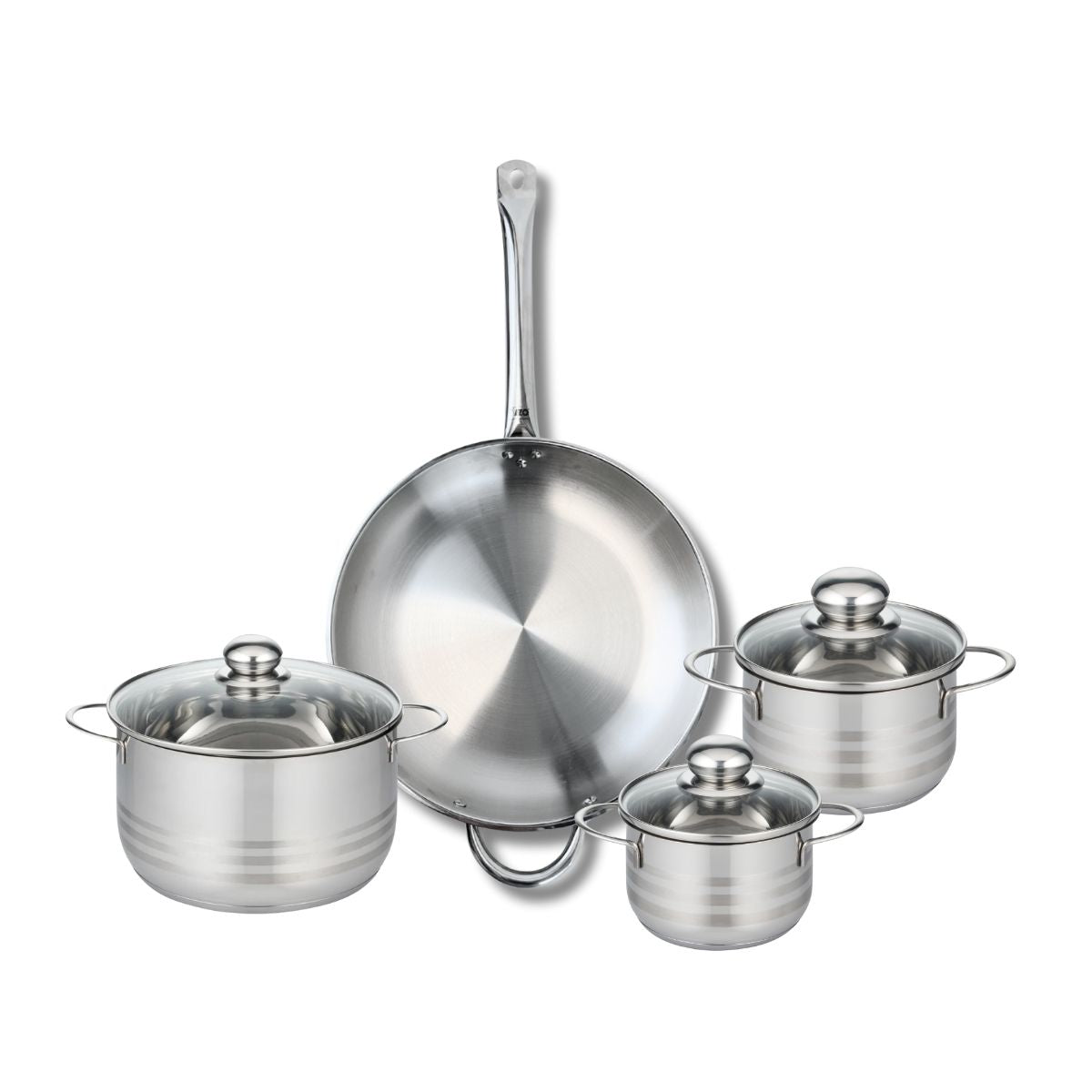 Ensemble de 1 Poêle de cuisson 32 cm et 3 faitouts 14, 16 et 20 cm  Profi Brillant Elo - Mathon - 1