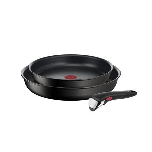 Lot 2 Poêles Et Poignée Tefal Ingenio Eco Resist 22 Et 26 Cm Noir Tefal - Mathon