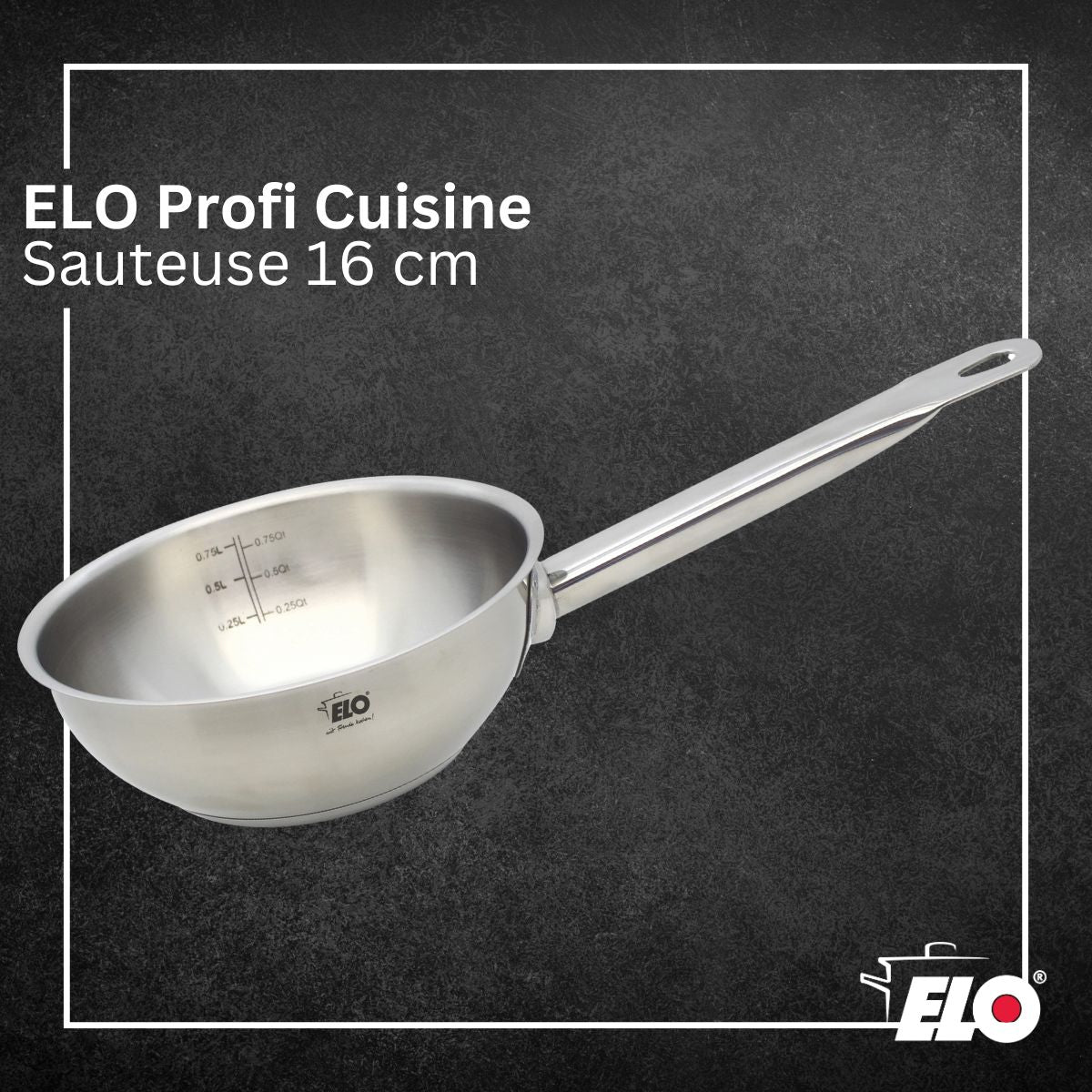 Sauteuse 16 cm en acier inoxydable 18/8  Profi Cuisine Elo - Mathon - 2