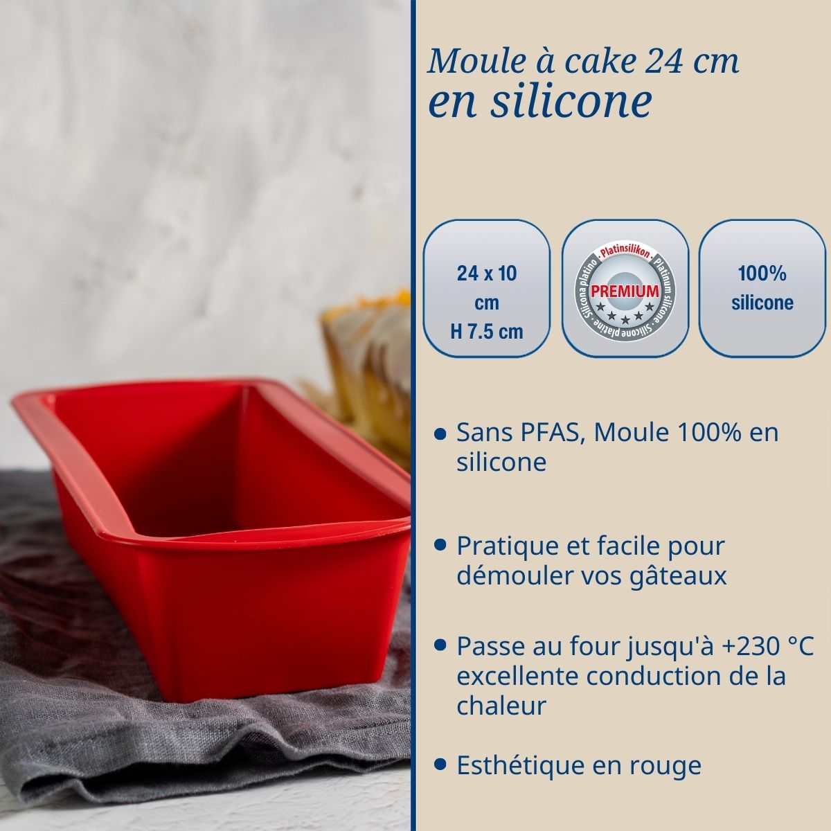 Moule à cakes en silicone 24 cm Dr Oetker Flexxibel Love Dr. Oetker - Mathon - 2