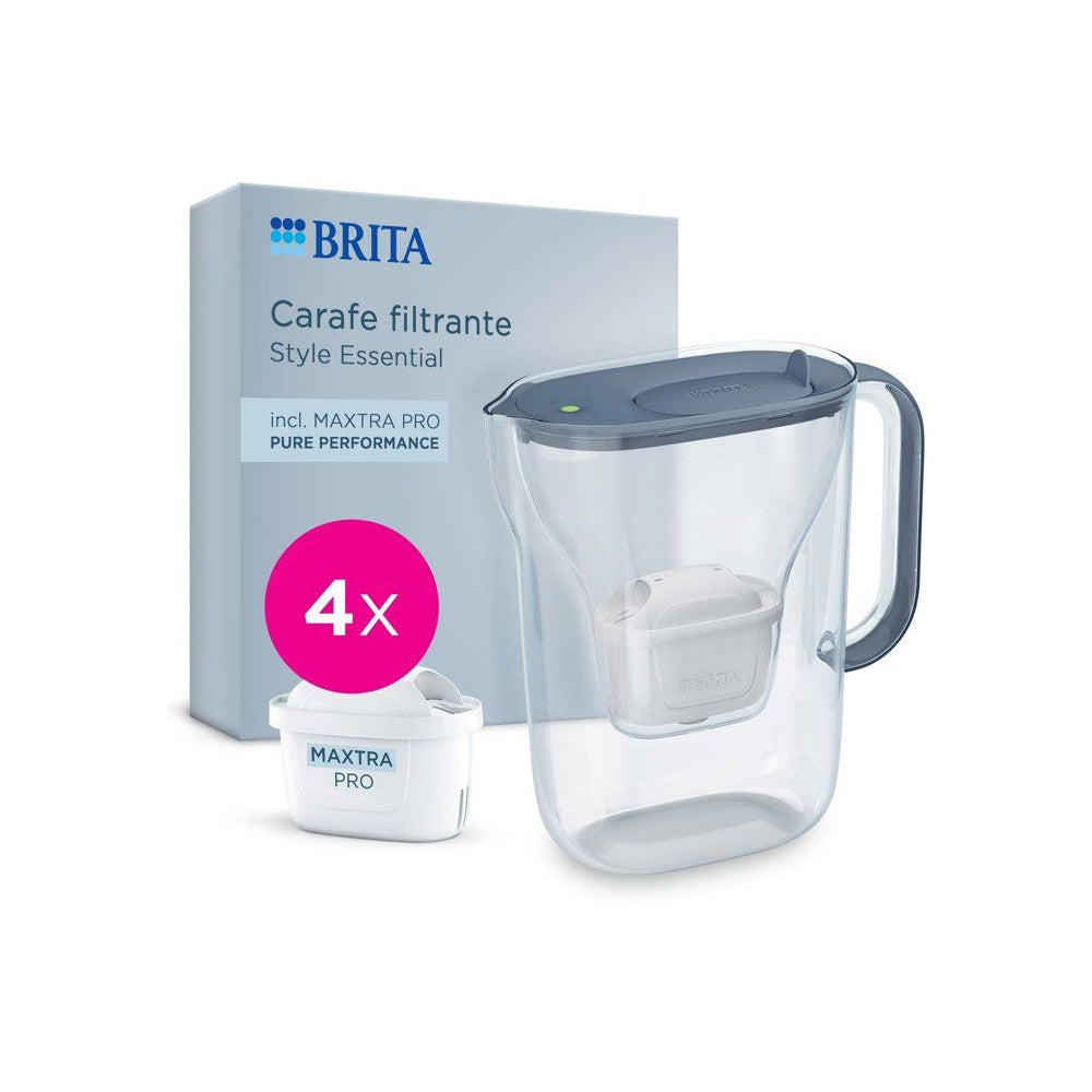 Carafe Filtrante - Brita - Style Essential Bleu Minéral - Capacité 2,4l Dont 1,4l D