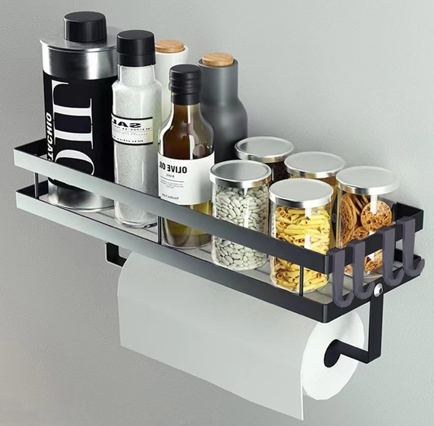 Étagère à épices mural de cuisine sans perçage en acier inoxydable Vendos85 - Mathon