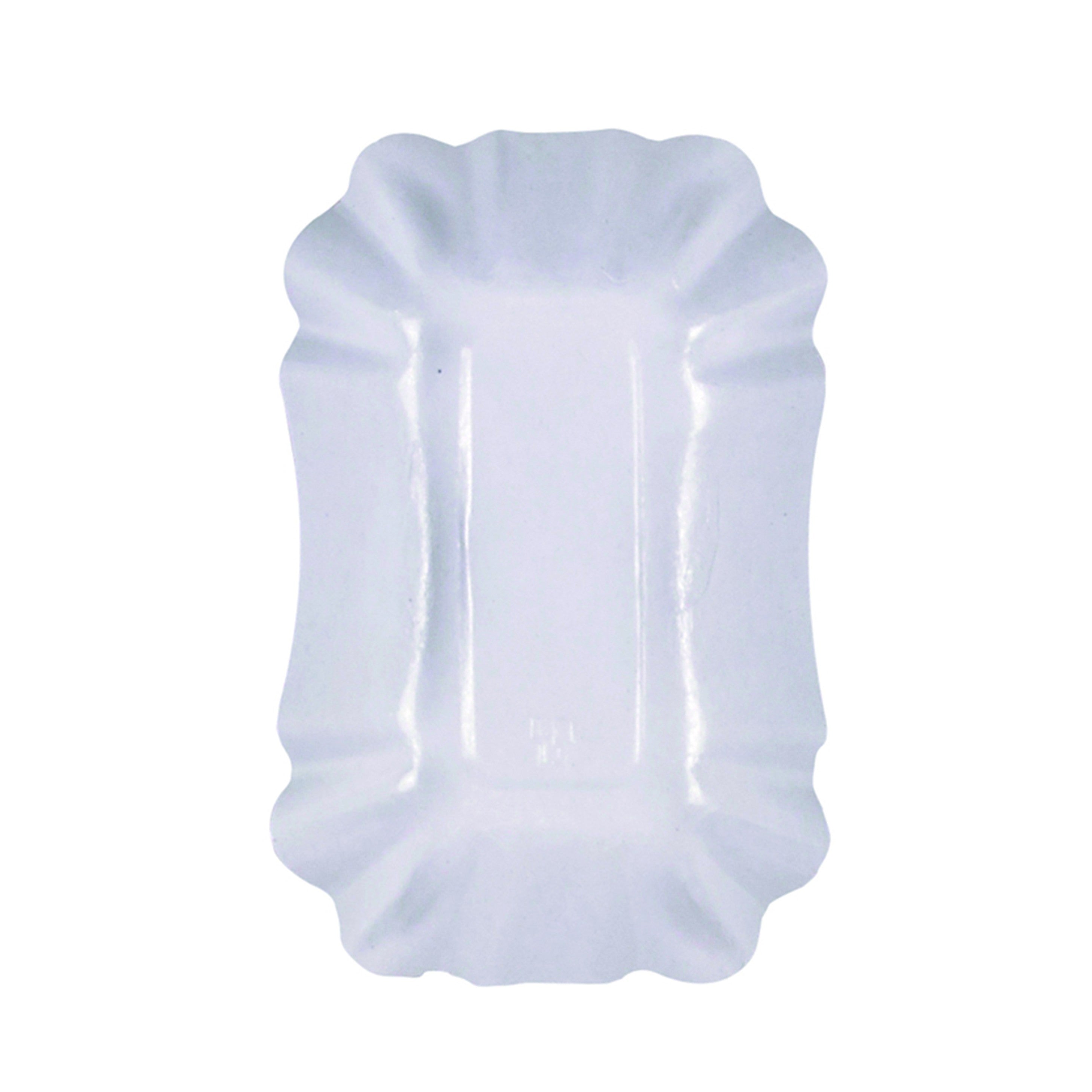 250Pcs - Assiette creuse rectangulaire en carton laminé blanc  140x90x30mm FirstPack - Mathon - 2