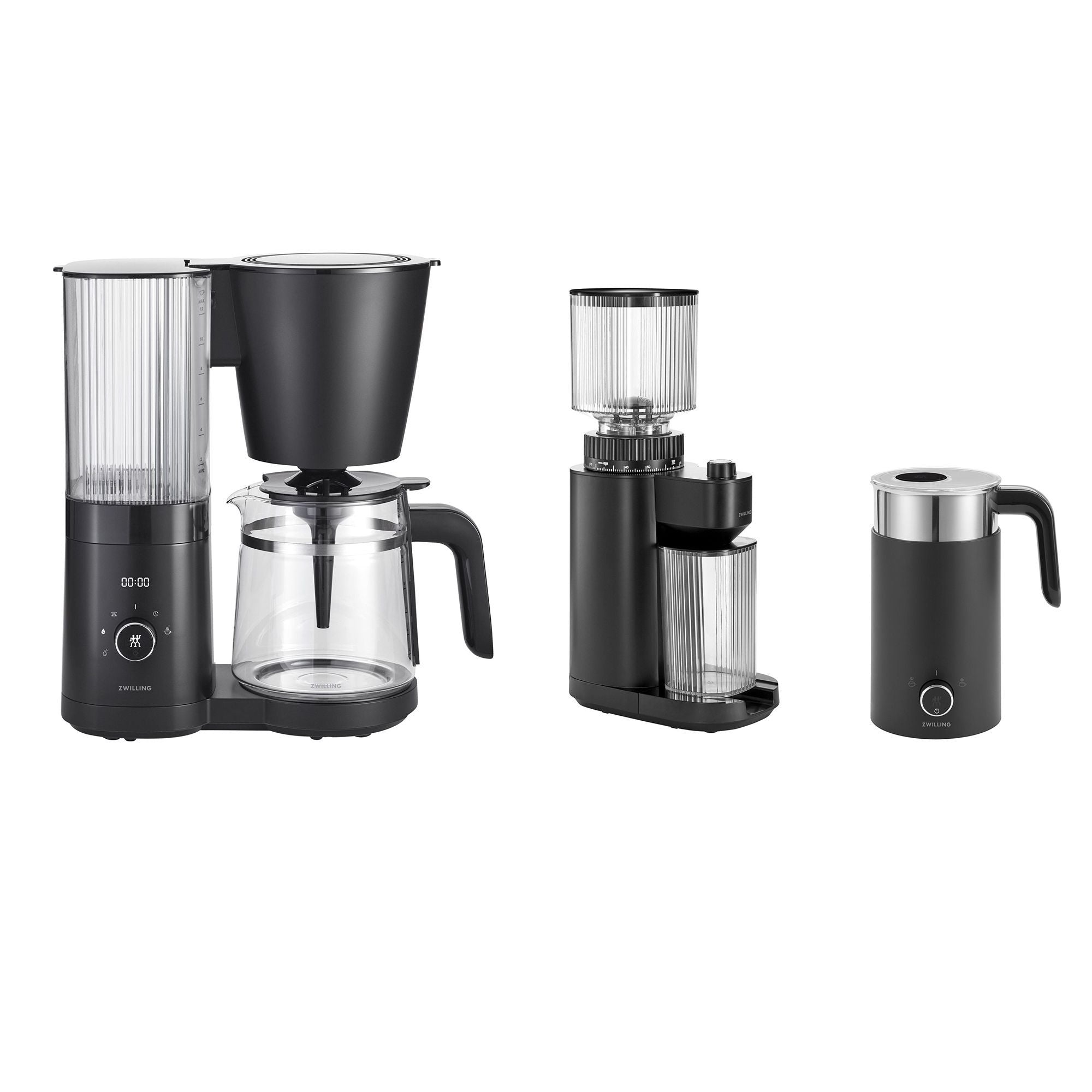 ZWILLING ENFINIGY Broyeur à café + Cafetière à filtre + Mousseur à Lait NOIR Zwilling - Mathon - 1