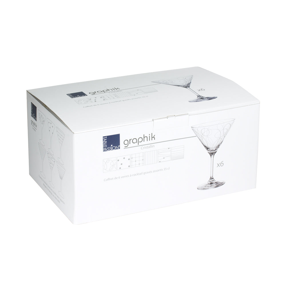Coffret de 6 verres à cocktail Graphik 35 cl Table passion - Mathon - 2