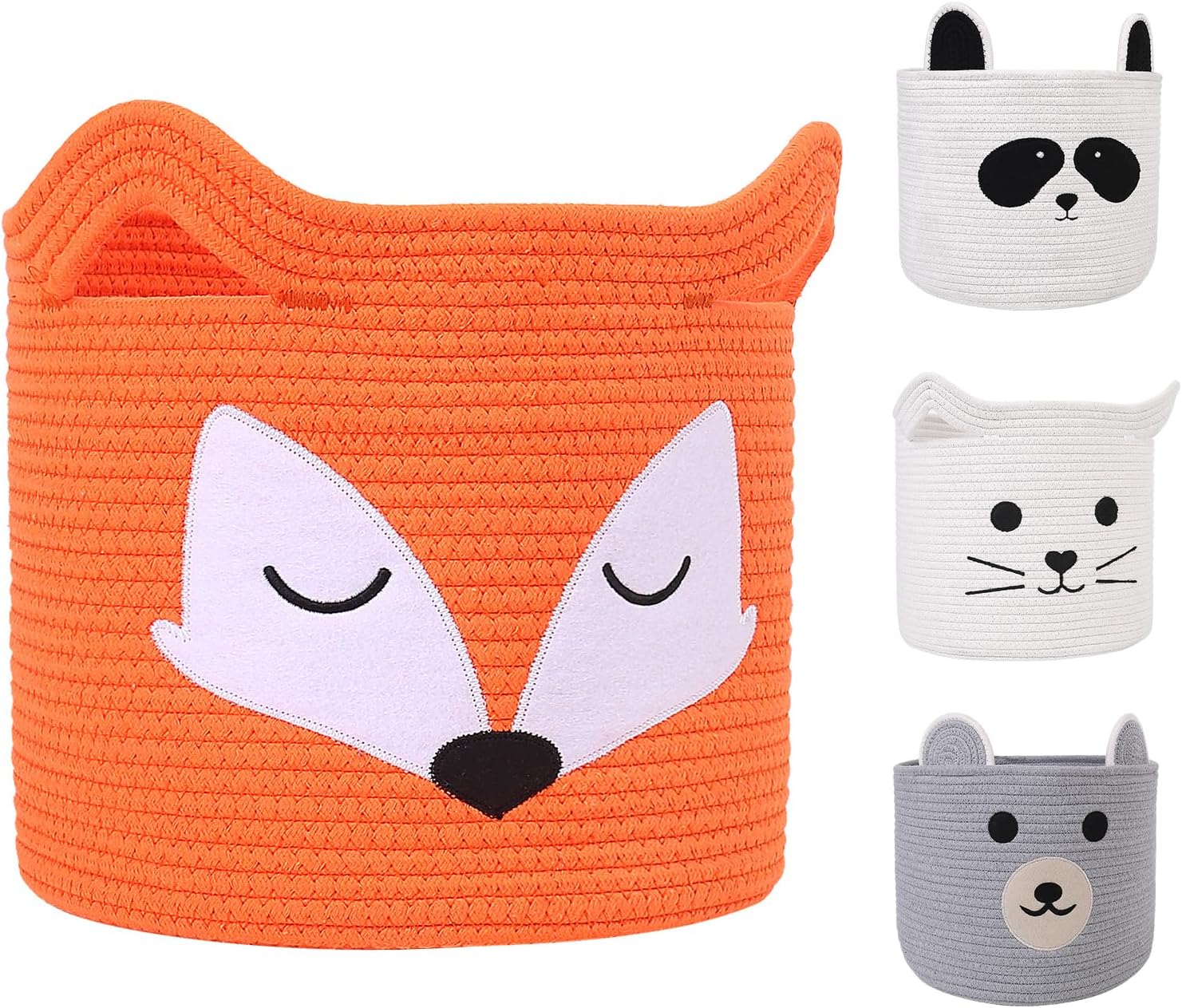 Panier de rangement Renard en coton 30×30×30 cm Vendos85 - Mathon