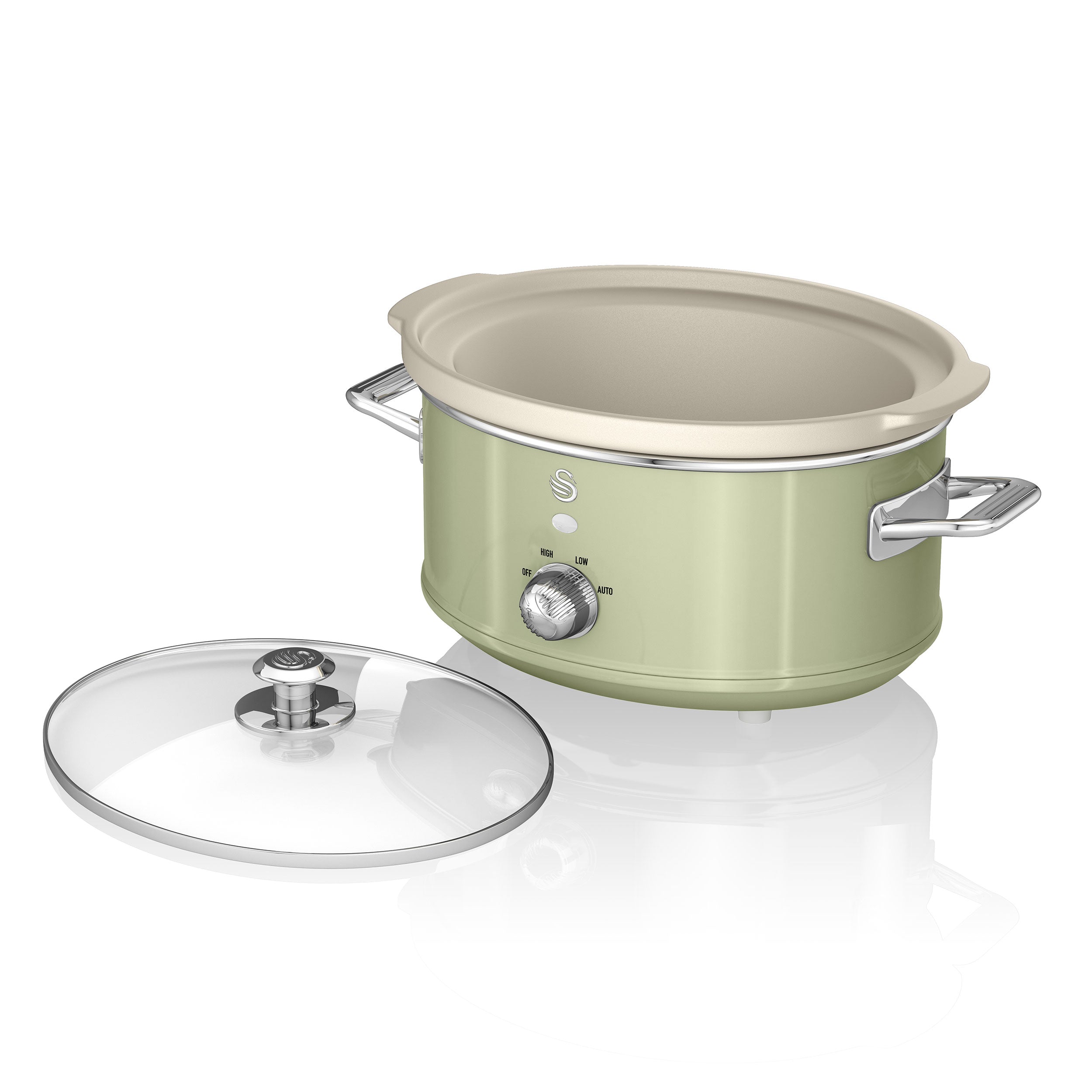 Retro Mijoteuse 3,5L Poêle Amovible en Céramique Antiadhésive, Vintage 200 Vert SF17021GNEU - Mathon - 5