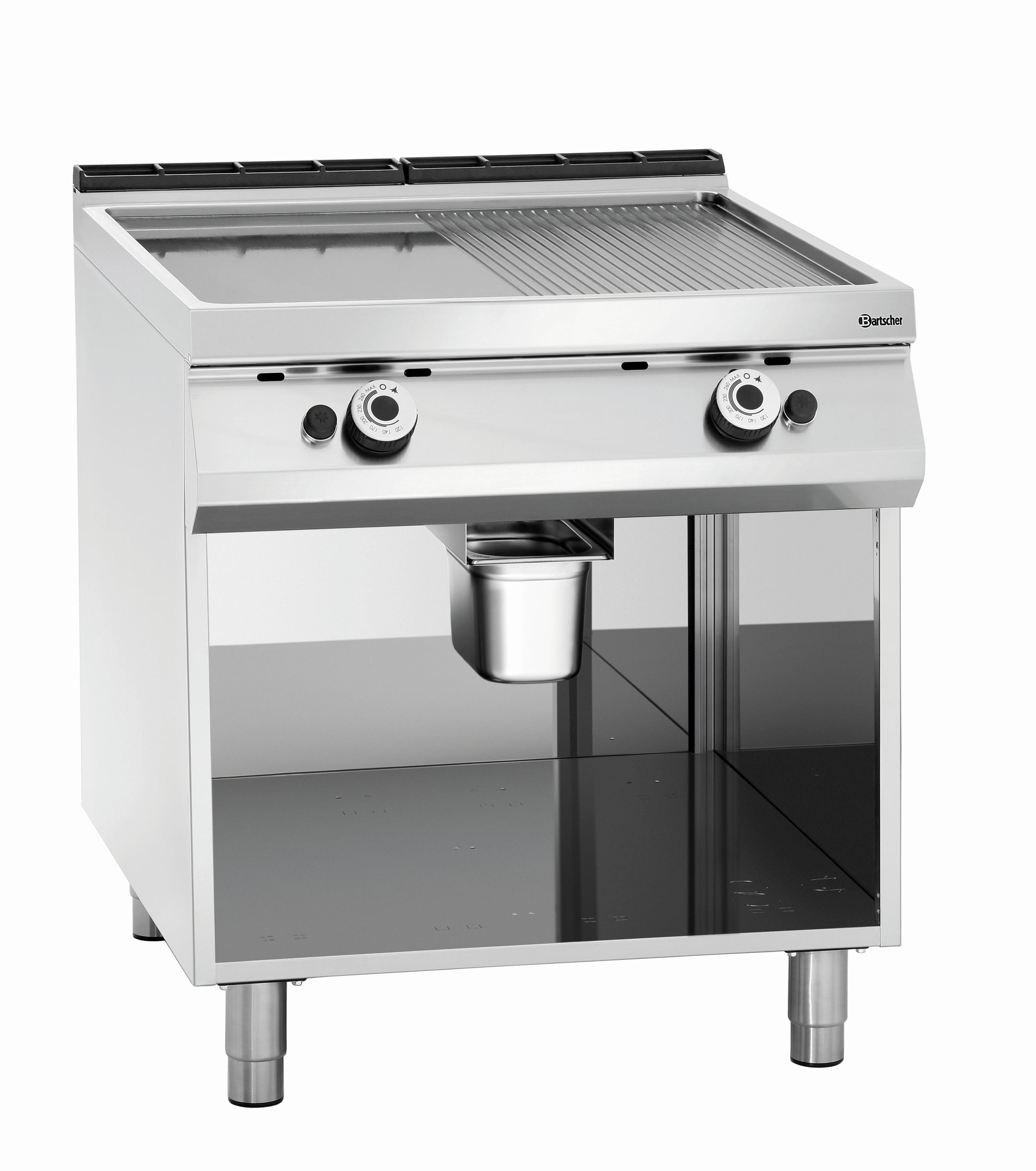 Plaque à Snacker à Gaz - Série 900 Master -1/2 lisse 1/2 rainurée - Bartscher - Mathon - 2