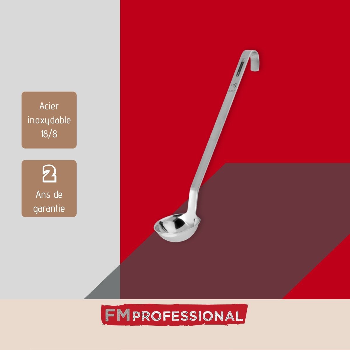 Louche de cuisine inox 31,2 cm  Divers FM Professional - Mathon - 4