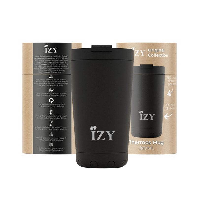 Mug Isotherme - Noir Mat - 350ml Izy Izy - Mathon - 1
