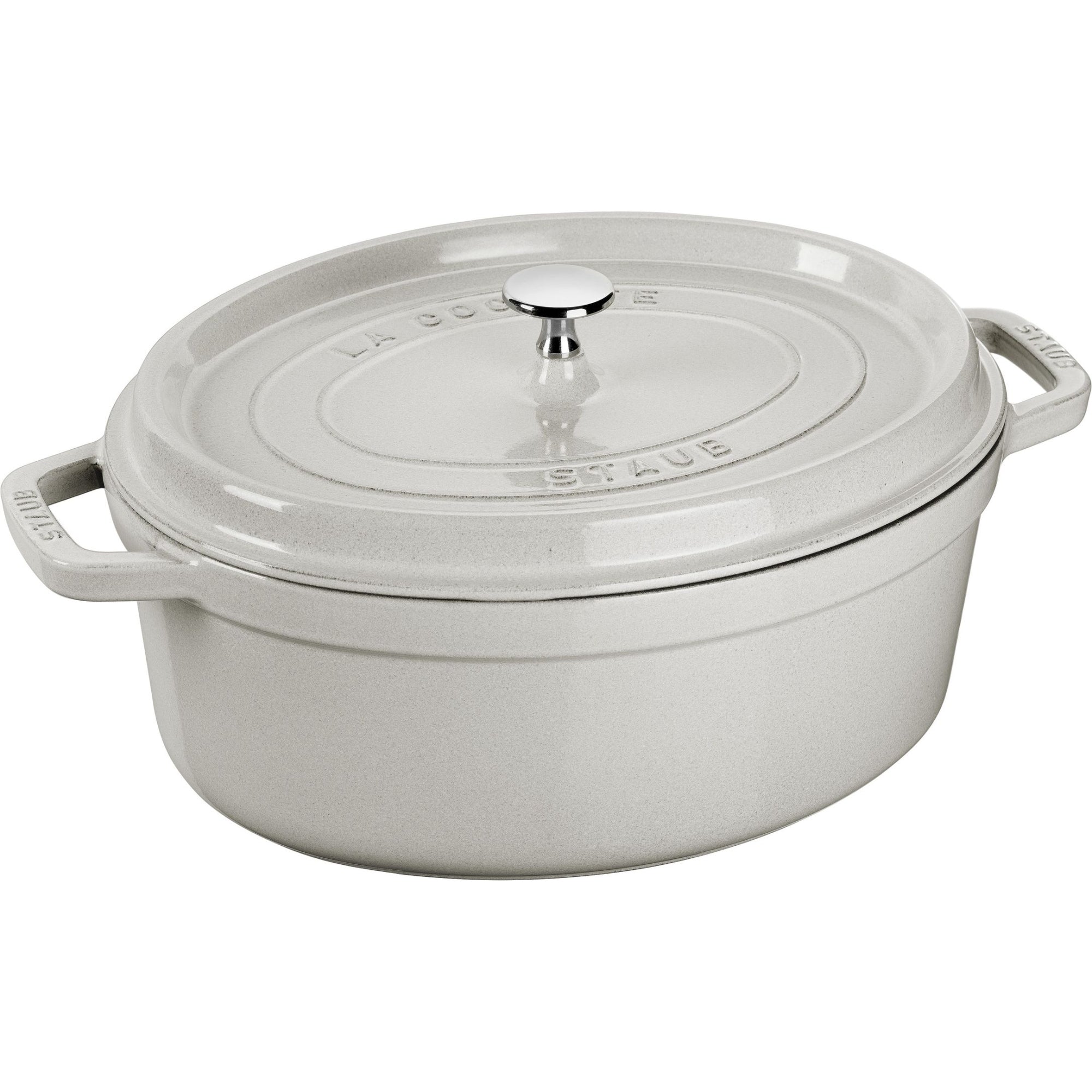 Cocotte 37 cm, Fonte, Ovale, Truffe blanche Staub - Mathon - 1