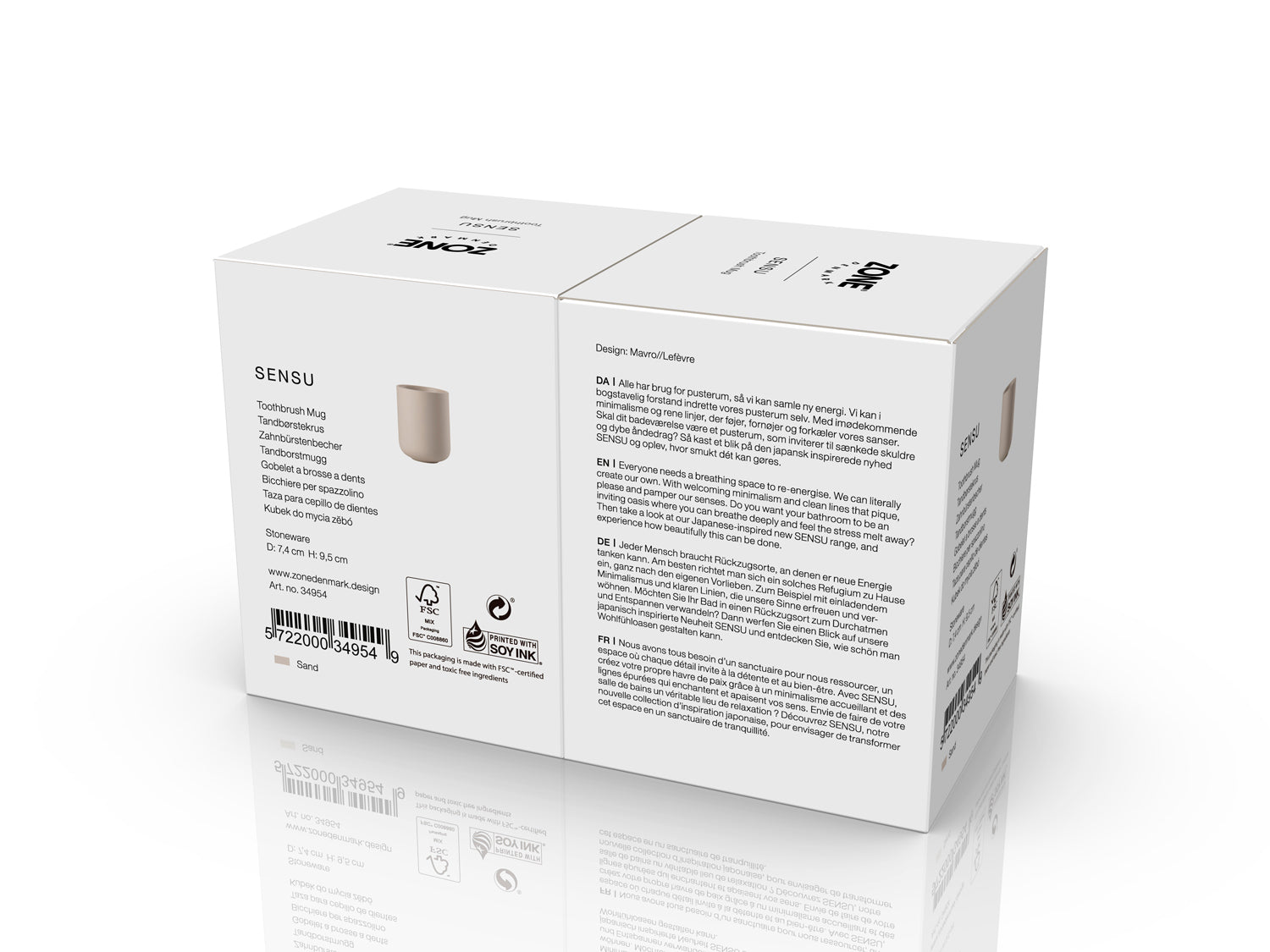 Gobelet pour brosse à dents Sensu en Grès Sable Zone Denmark - Mathon - 5