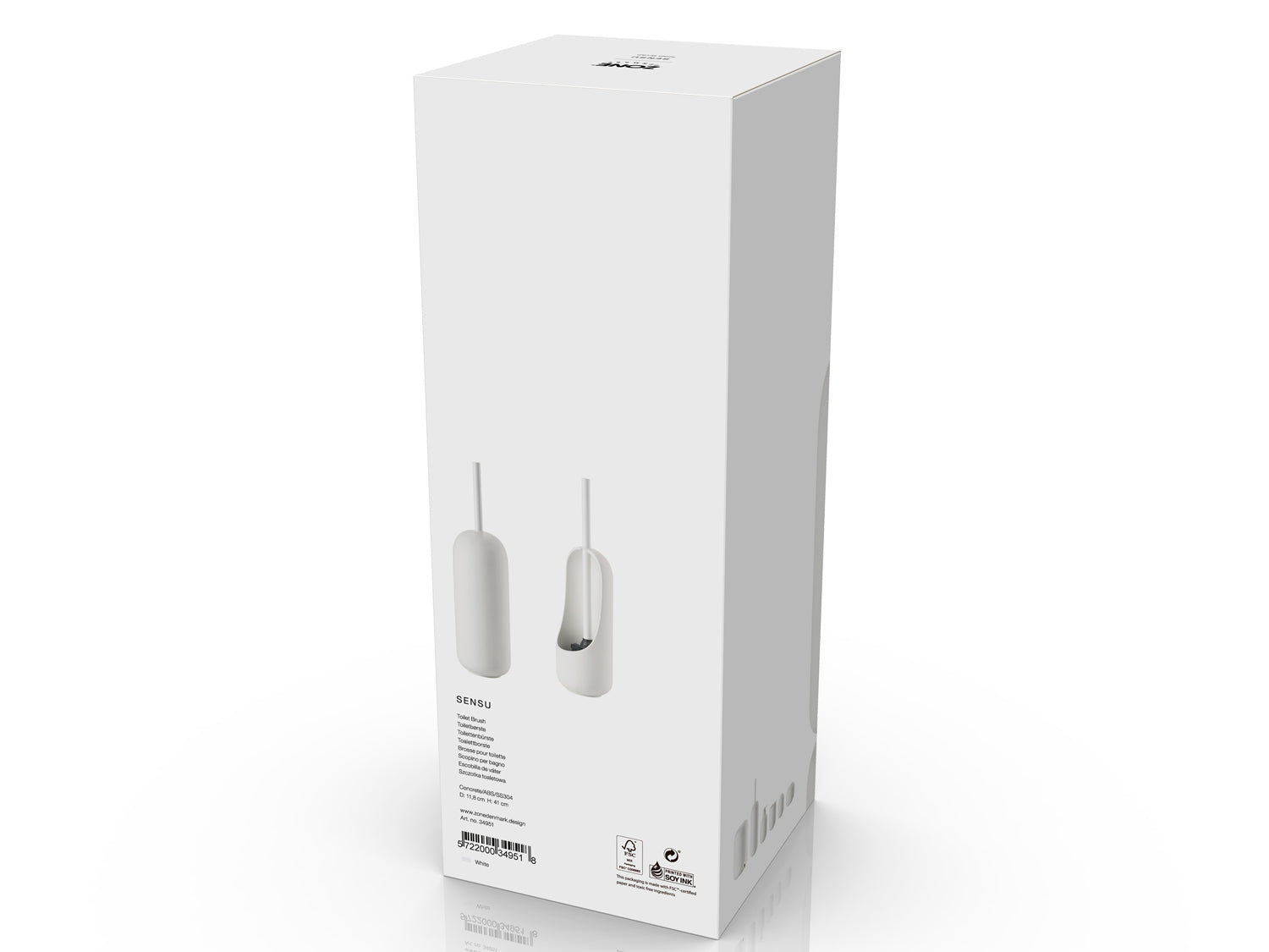 Brosse de toilette Sensu en Béton Blanc Zone Denmark - Mathon - 4