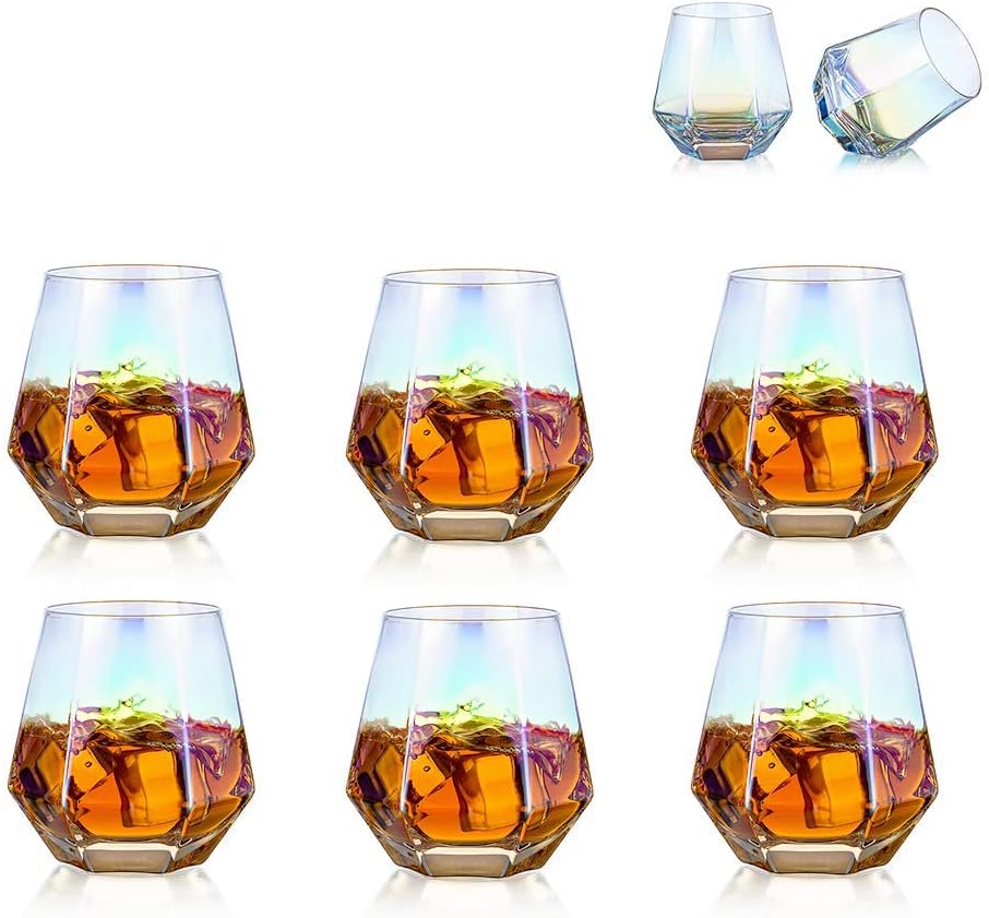 6 Verres à Whisky Géométriques Inclinés – 50° Diamant Vendos85 - Mathon
