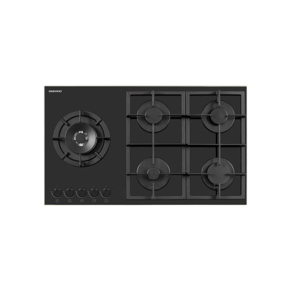 Plaque De Cuisson A Gaz -   - 5 Foyers - 90 Cm - Bh9gkf51bnh - Noir Daewoo - Mathon