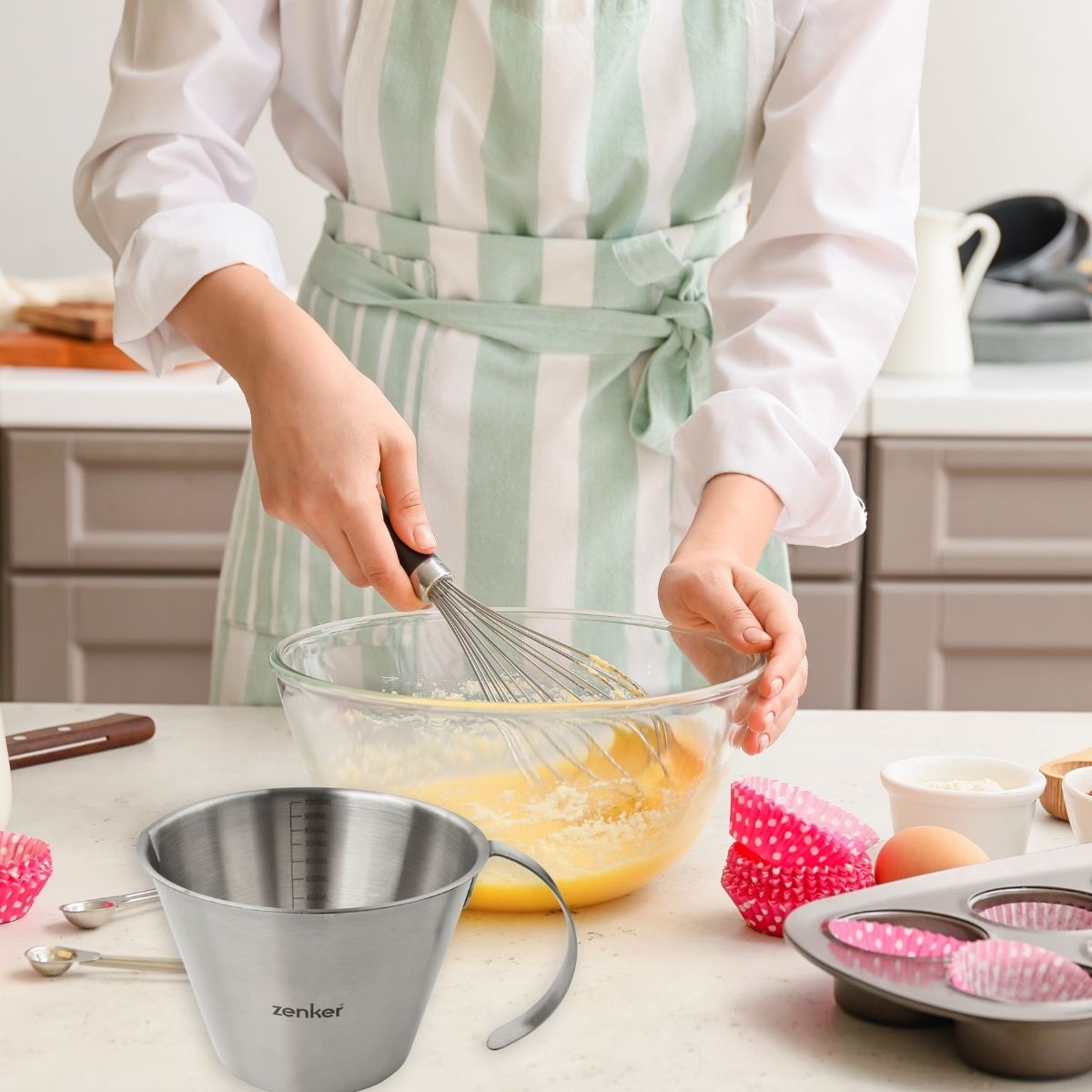 Set de 2 verres doseurs gradués en inox 250 ml et 1 litre Zenker Zenker - Mathon - 2